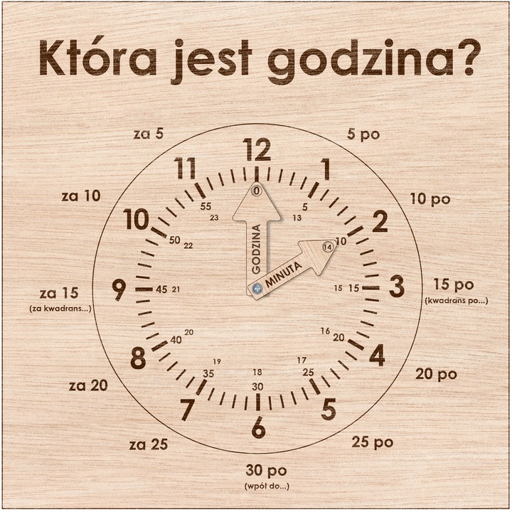 ZEGAR EDUKACYJNY dla dzieci do NAUKI GODZIN w domu prezent dla dziecka XXL