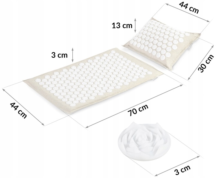 MATA DO AKUPRESURY Z KOLCAMI + PODUSZKA + TORBA