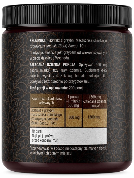 CORDYCEPS SINENSIS 10:1 EKSTRAKT 100G SOLVE LABS