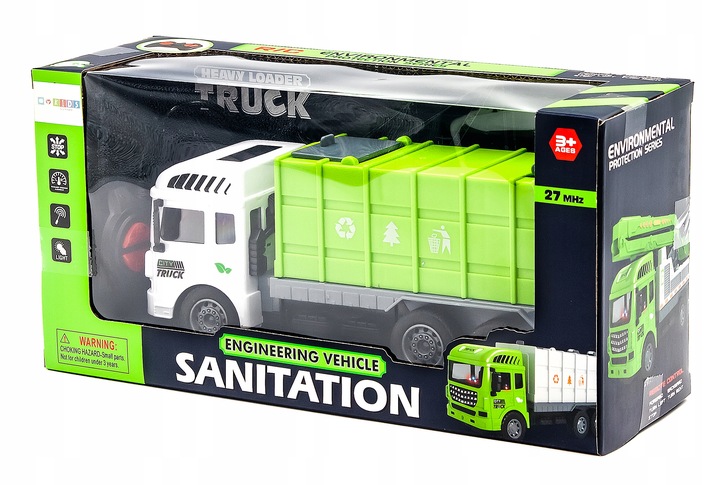 ŚMIECIARKA zdalnie STEROWANA RC DUŻY samochód dla dzieci AUTO Z PILOTEM wóz