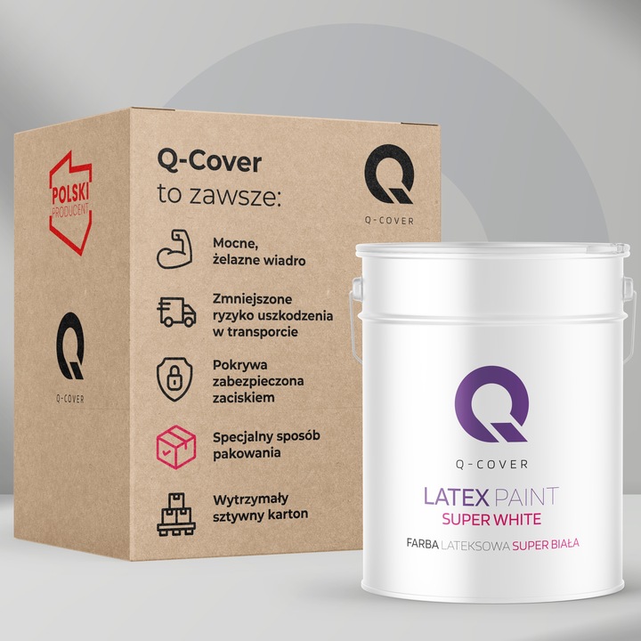 Biała Farba Do Ścian Lateksowa Super Biała 10L Głęboki Mat Czysta Biel