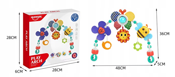 PAŁĄK ŁUK ZAWIESZKA SENSORYCZNA GRZECHOTKA ŁÓŻECZKA WÓZKA FOTELIKA GRYZAKI