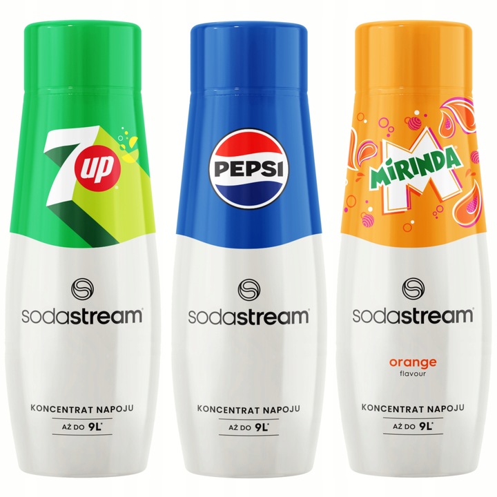 Syropy SodaStream: Pepsi, Mirinda, 7up 3x440ml do saturatora terra art duo
