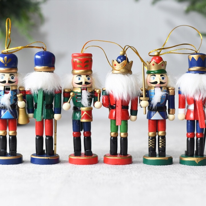 ŚWIĄTECZNE DZIADKI DO ORZECHÓW Zawieszki 6szt 20cm