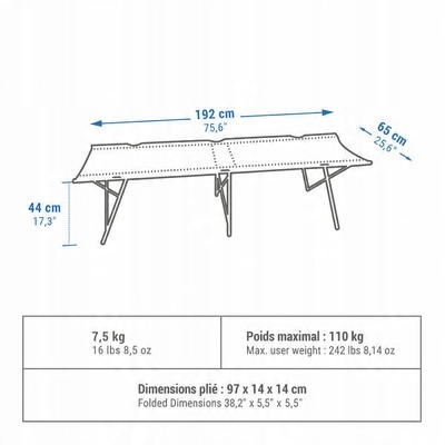Łóżko polowe Camp Bed Second 1-osobowe