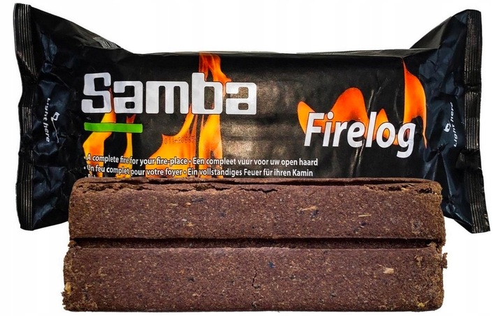 Podpałka Kominkowa SAMBA FIRELOG 1,1kg – Idealna na Zimę, 2-3h Palenia