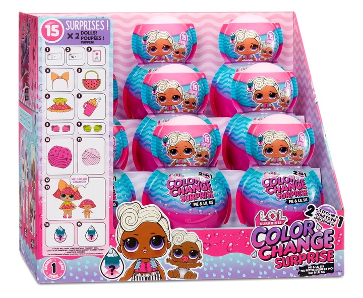 Lalka L.O.L. Surprise O.M.G. Color Change 2w1 + Lil Sis Color Change