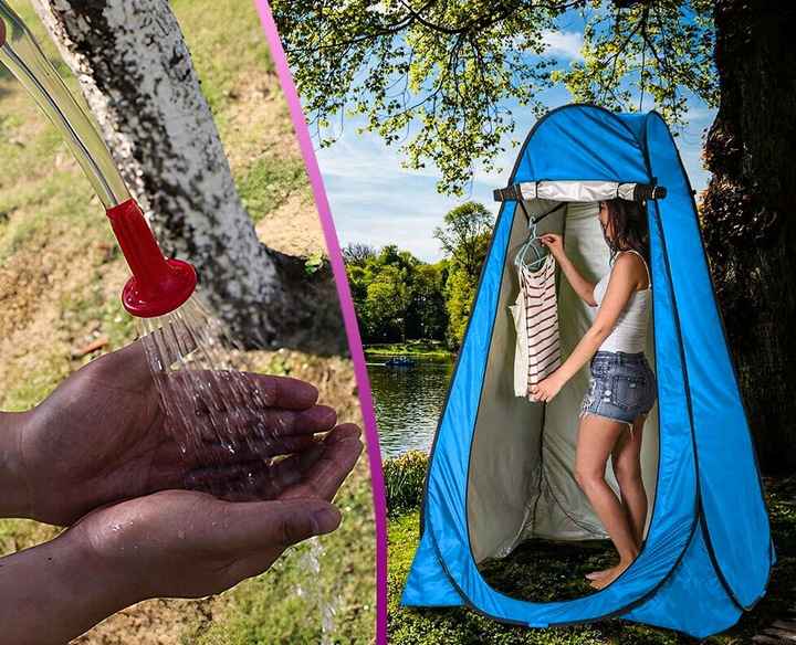 TOALETA TURYSTYCZNA PRYSZNIC WC NAMIOT ZESTAW XXL PRZENOŚNA KEMPING BIWAK