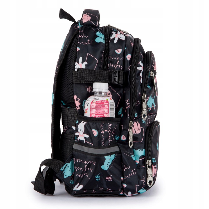 Plecak TORNISTER szkolny dziecięcy pojemny wzory czarny Klasy 1-3 Odblaski