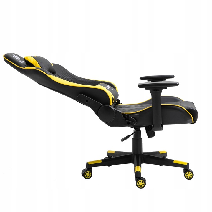 FOTEL GRACZA GAMINGOWY OBROTOWY KRZESŁO BIUROWE DO BIURKA ŻÓŁTY