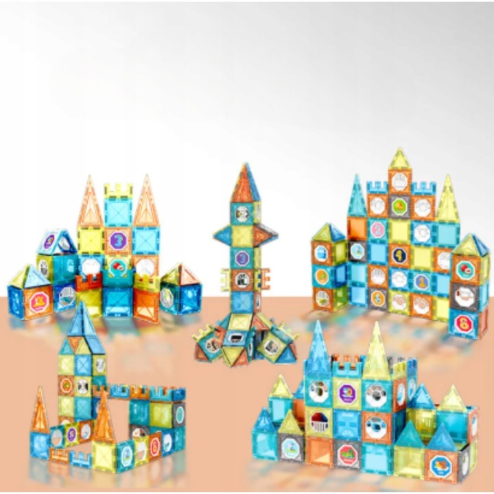 KLOCKI MAGNETYCZNE DLA DZIECKA 3D EDUKACYJNE DUŻE SMART TOR KULKOWY 138EL