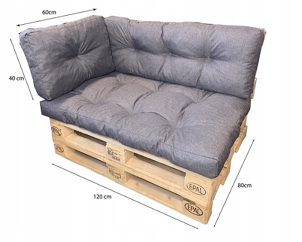 PODUSZKI NA PALETY MATERAC 120X80X40 KOMPLET 5 cz