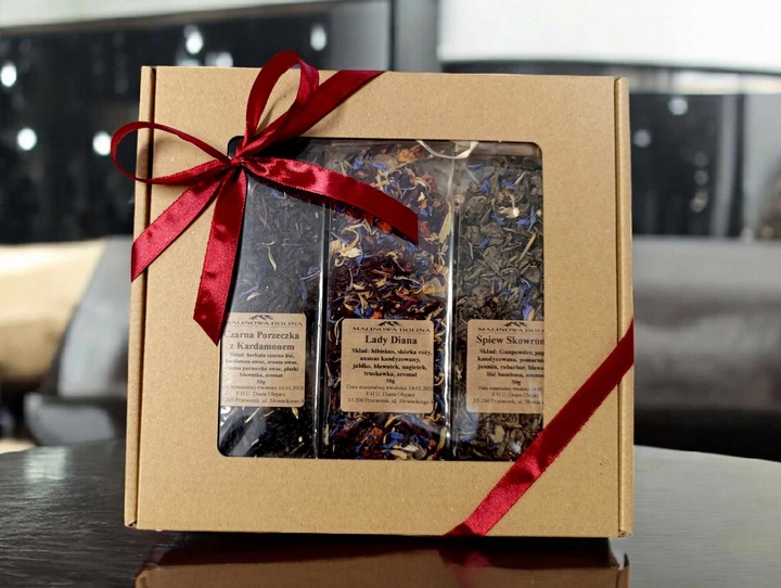 Zestaw Prezentowy 3 Herbat Owocowa Zielona Urodziny Dla Nauczyciela Imienin