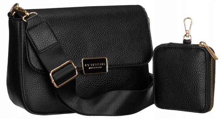 MAŁA TOREBKA DAMSKA LISTONOSZKA PETERSON MODNA MIEJSKA NA MAGNES CZARNA