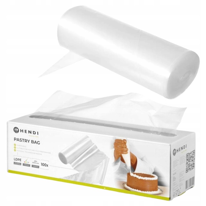 Worki do szprycowania Jednorazowe HENDI przezroczysty 100 szt. DUŻE 53x28cm