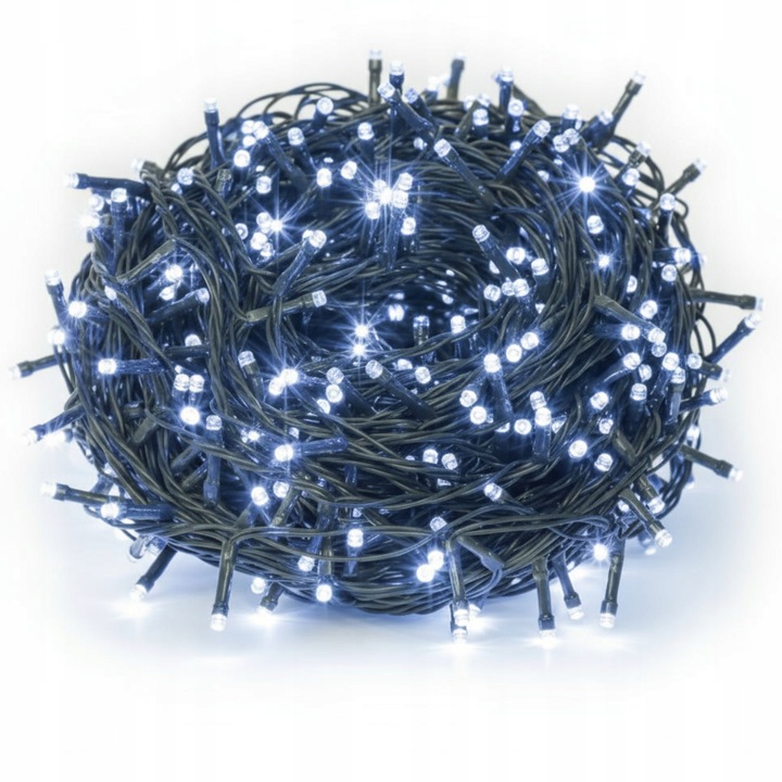 LAMPKI CHOINKOWE BIAŁY Z EFEKTEM ZIMNYM 500 LED 35M ZEW. DOMOWE 8 funkcji