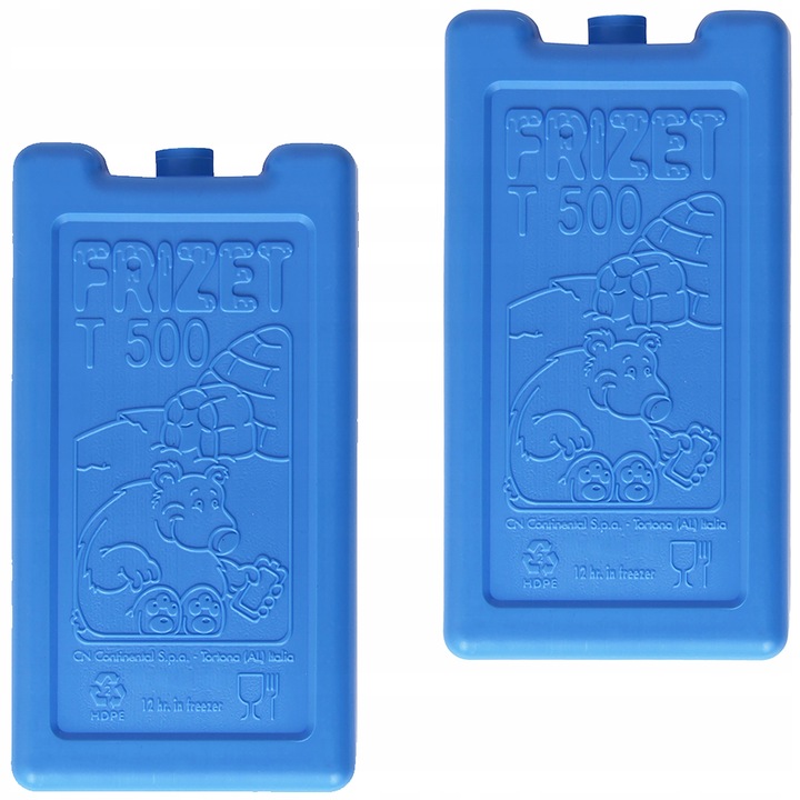 Wkłady chłodzące do lodówki turystycznej torby termicznej FRIZET 2x 500 ml