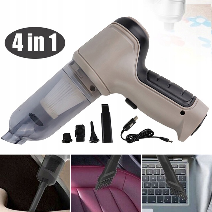 BEZPRZEWODOWY WYDAJNY RĘCZNY ODKURZACZ SAMOCHODOWY 120W 9000PA ŁADOWANY