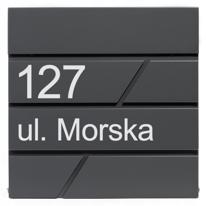 DUŻA SKRZYNKA NA LISTY Z ADRESEM NUMEREM DOMU |4 CZCIONKI| ANTRACYT RAL7016