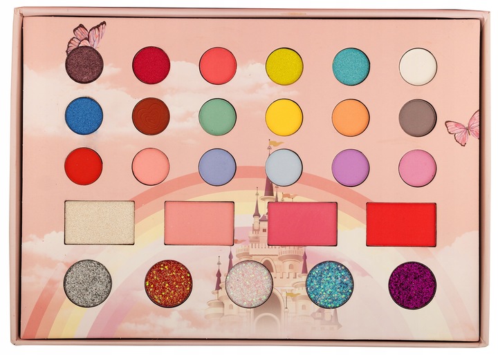 ZESTAW KOSMETYKÓW DO MAKIJAŻU MAKE UP KUFEREK NA KOSMETYKI CIENIE LAKIERY