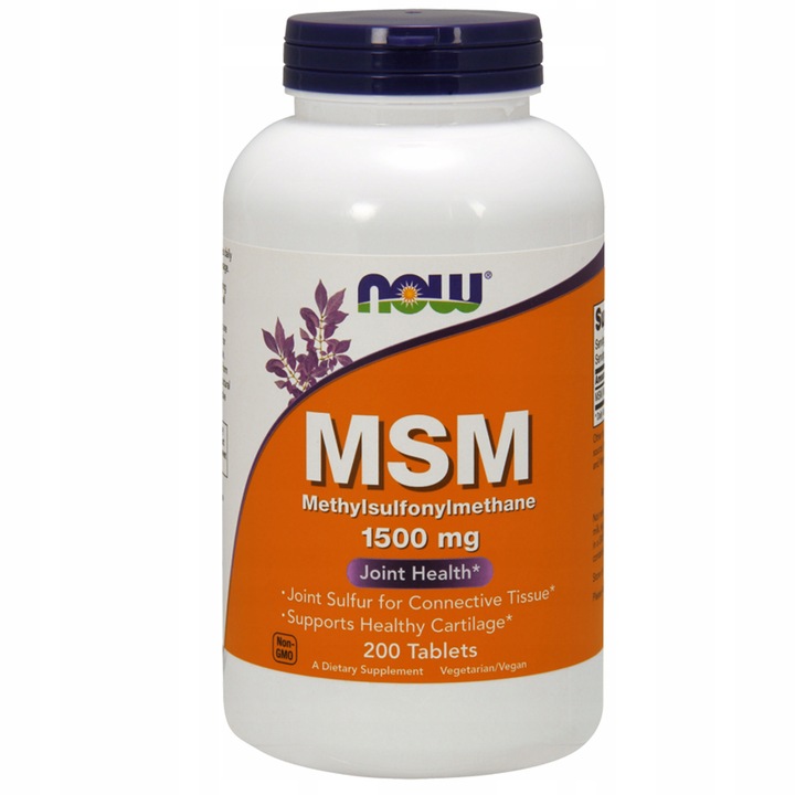 NOW Foods MSM Methylsulphonylmethane 1500mg SIARKA ORGANICZNA STAWY 200tab
