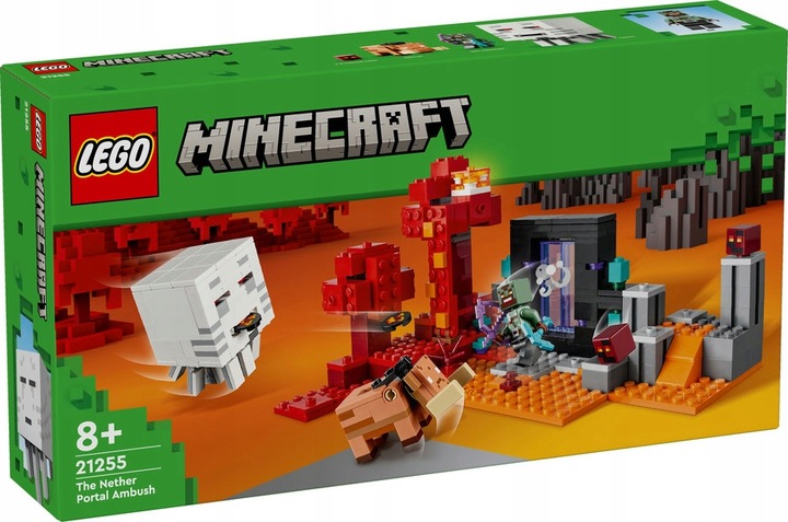 LEGO 21255 KLOCKI MAINCRAFT - ZASADZKA PORTAL NETHERU HOGLIN + TORBA LEGO
