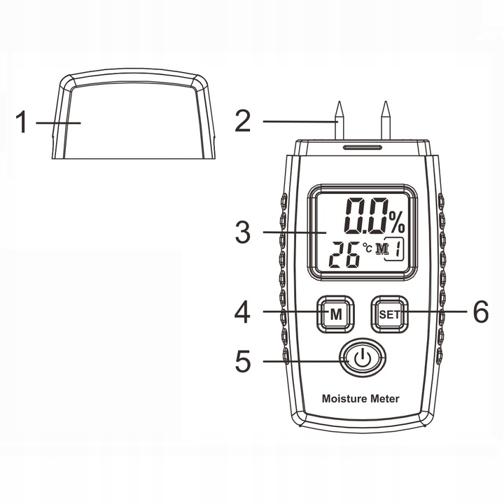 WILGOTNOŚCIOMIERZ MIERNIK WILGOTNOŚCI DREWNA MATERIAŁÓW BUDOWLANYCH LCD CD