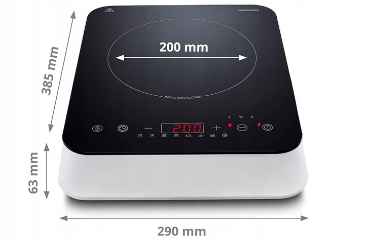 PRZENOŚNA KUCHENKA INDUKCYJNA MD18490 2000W TIMER 8 PROGRAMÓW