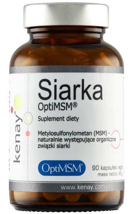 Siarka MSM 500mg OptiMSM Kenay 90 kapsułek