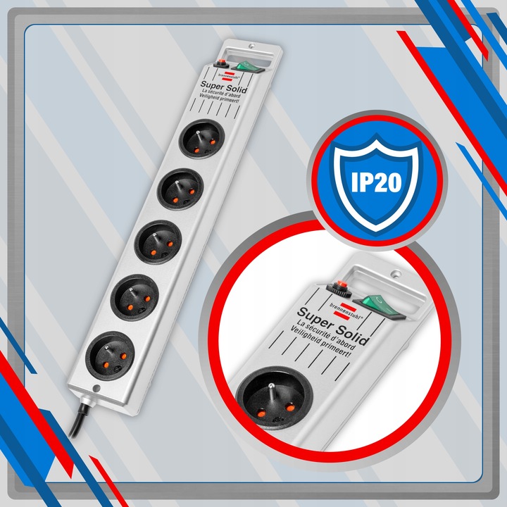 Listwa Zasilająca przedłużacz 5G Brennenstuhl 2,5m z wyłącznikiem