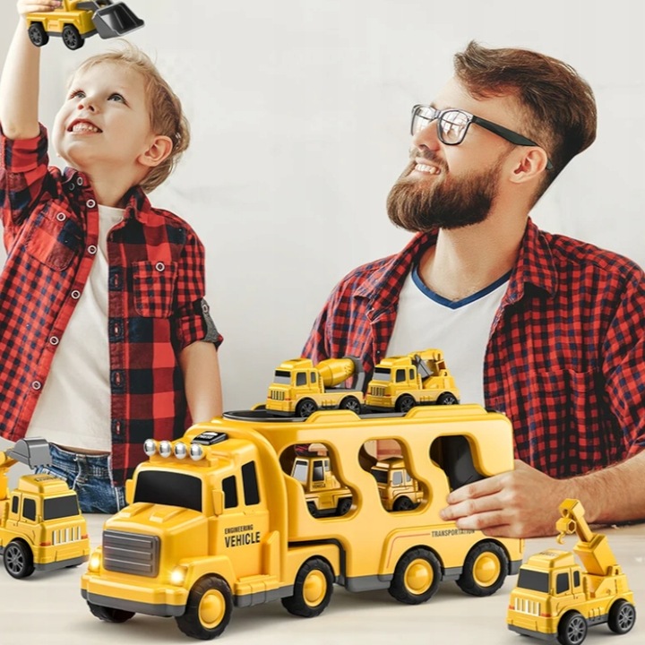 SAMOCHODY BUDOWLANE DLA DZIECI ZESTAW AUT TIR KOPARKA BETONIARKA ZABAWKA