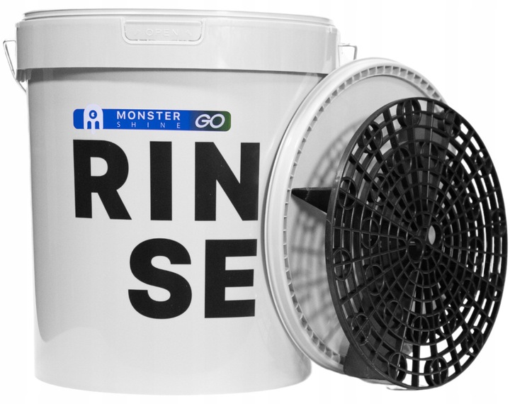 MONSTER SHINE WIADRO Z SEPARATOREM DO MYCIA AUTA RINSE SZARE POKRYWKA 16L