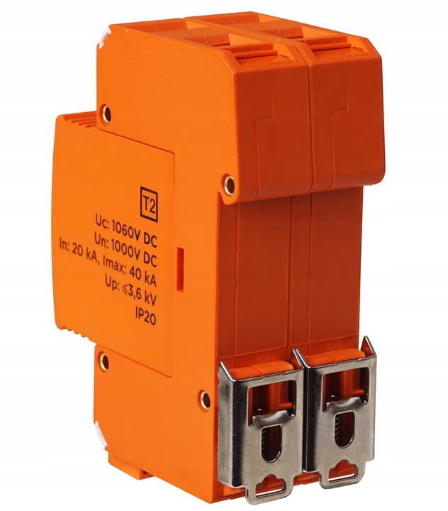 OGRANICZNIK OCHRONNIK PRZEPIĘĆ PRZEPIĘCIOWY FOTOWOLTAIKA 1000V DC 2P T2