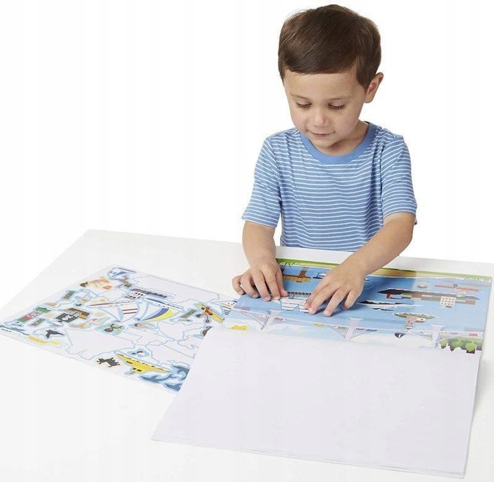 Książeczka z naklejkami wielokrotnego użytku Pojazdy 14199-Melissa & Doug,