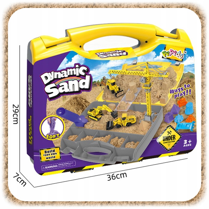 PIASEK KINETYCZNY POJAZDY BUDOWLANE DUŻY ZESTAW XXL DLA DZIECI PIASKOWNICA