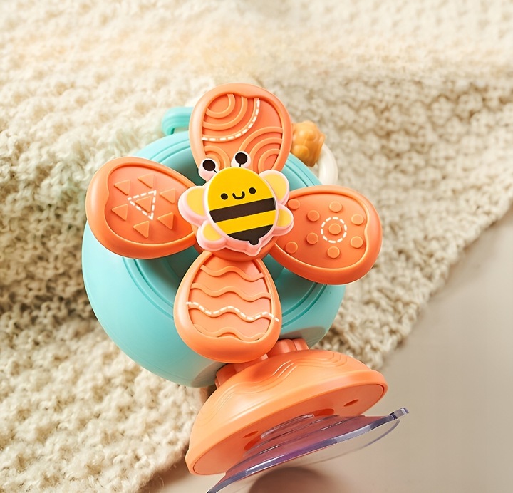 ŚLIMAK SENSORYCZNY JEŻDŻĄCY 4W1 SPINNER Z PRZYSSAWKĄ DLA DZIECI DO KĄPIELI