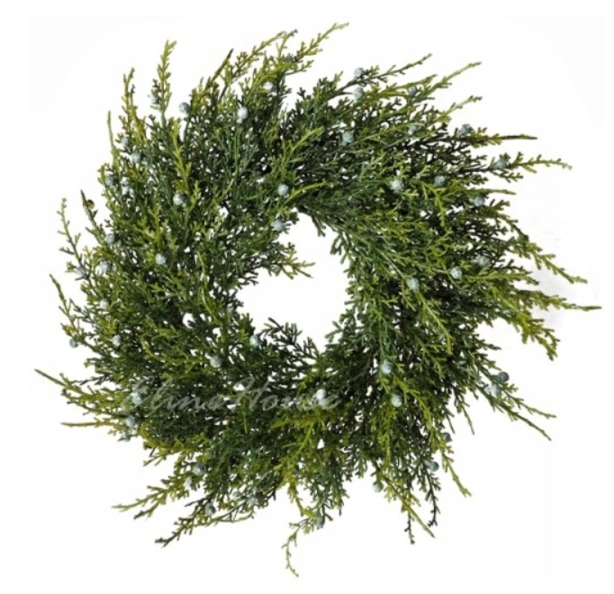 Wianek świąteczny jak żywy ø 38-40 cm TUJA z owocami