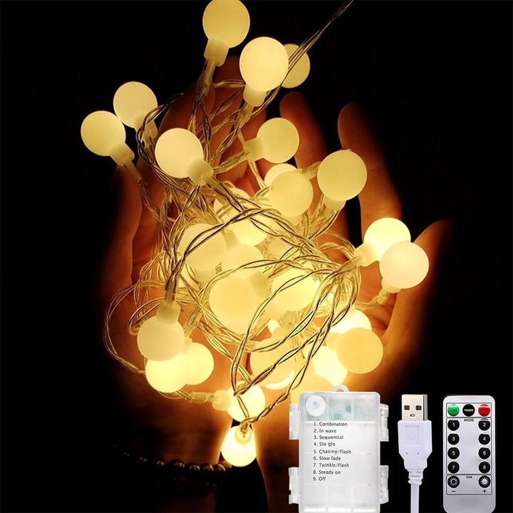 13M 100LED Lampki Świąteczne Światełka Choinkowe Ciepłe Zewnętrzne Blask