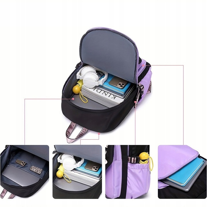 PLECAK SZKOLNY DO SZKOŁY MŁODZIEŻOWY TORNISTER PIÓRNIK ZESTAW 327 USB