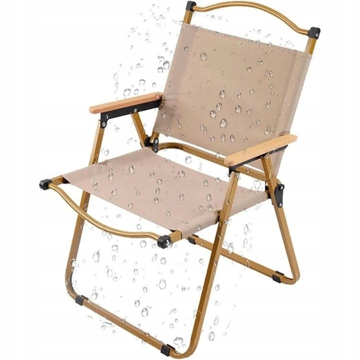 Składane krzesło ogrodowe, turystyczne, kempingowe, kremowe KRT09K
