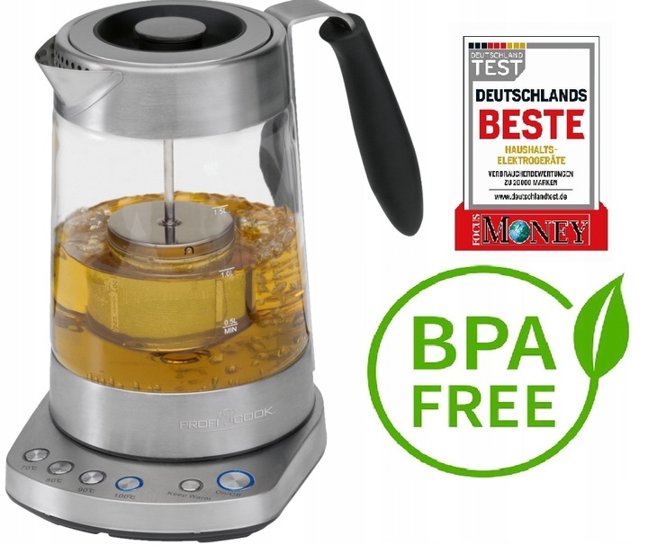 CZAJNIK ELEKTRYCZNY Z ZAPARZACZEM DO HERBATY ZAPARZACZ 1,7L 3000W INOX