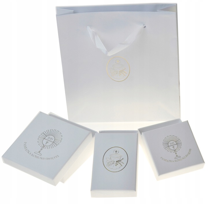 Złoty Łańcuszek z Medalikiem 585 wizerunek Matki Boskiej Na Komunię