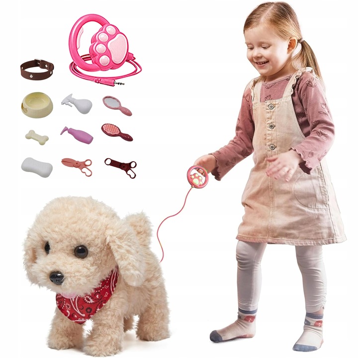 PIESEK INTERAKTYWNY NA SMYCZY ZABAWKA DLA DZIECI PIES CHODZI SZCZEKA