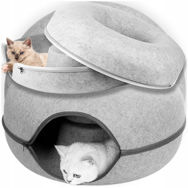 Legowisko tunel donut domek posłanie zabawka antystresowe dla kota okrągły