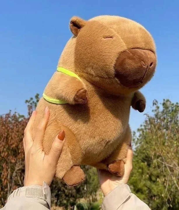 KAPIBARA PLUSZOWA MASKOTKA 55 CM ZABAWKA Z PLECAKIEM ŻÓŁWIK MIĘKKA PLUSZAK