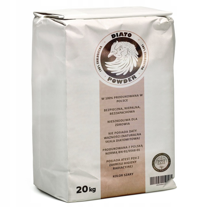 DIATOMIT NATURALNA ZIEMIA OKRZEMKOWA WSPARCIE DLA KUR 19/20KG / 40L