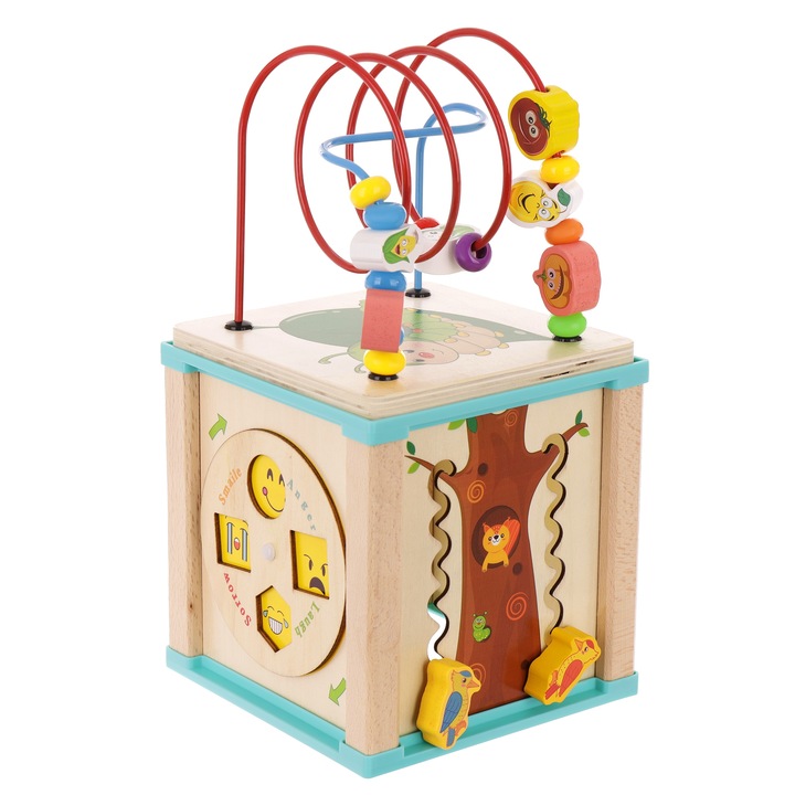 KOSTKA EDUKACYJNA MONTESSORI DREWNIANA PRZEPLATANKA LABIRYNT