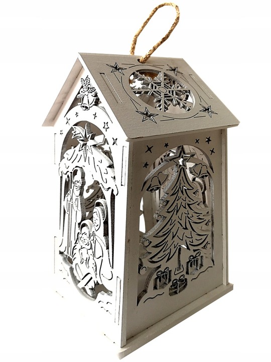 LAMPION na RORATY drewniany JAKOŚĆ BIAŁY