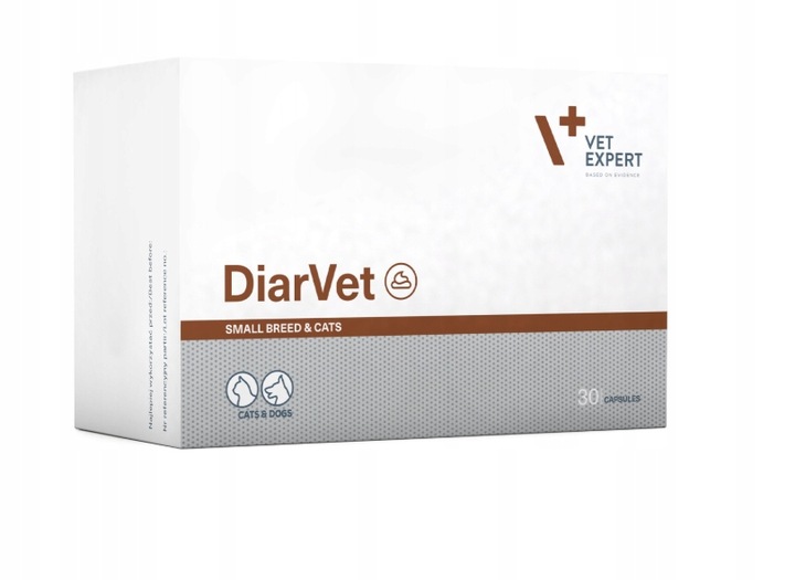 DIARVET SMALL BREED & CATS 30 kaps. twist-off przy ostrej biegunce