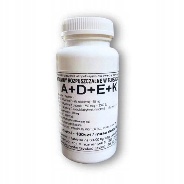 Podkowa Witaminy ADEK 100 tabletek | Zdrowe i Mocne Kości oraz Stawy